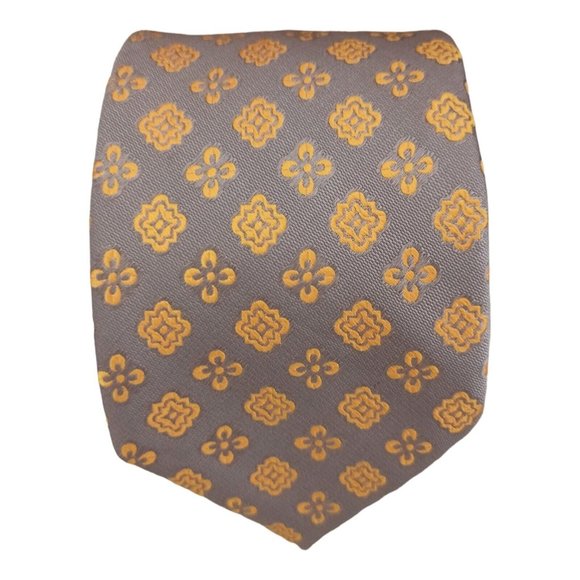 CHARVET Beige Geometric Silk Tie FRANCE 59"/ 3.6" EC - Picture 1 of 8